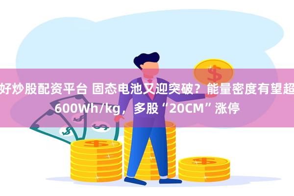 好炒股配资平台 固态电池又迎突破？能量密度有望超600Wh/kg，多股“20CM”涨停