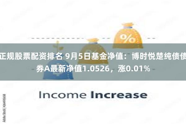 正规股票配资排名 9月5日基金净值：博时悦楚纯债债券A最新净值1.0526，涨0.01%